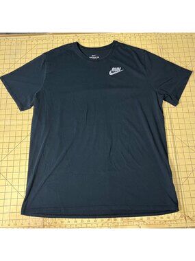 Nike Mens XXL Dri-FIT Athletic Cut "Run" Tee Shirt Black Short Sleeve